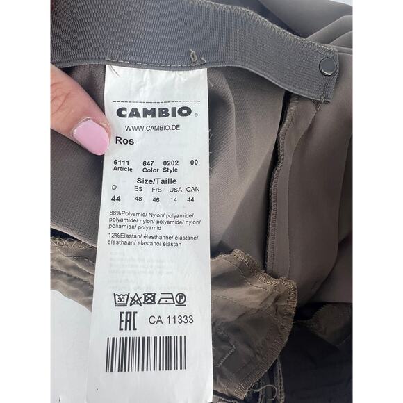Cambio Ros Taupe Slim Tapered Stretch Trousers Size 44 - Picture 11 of 11
